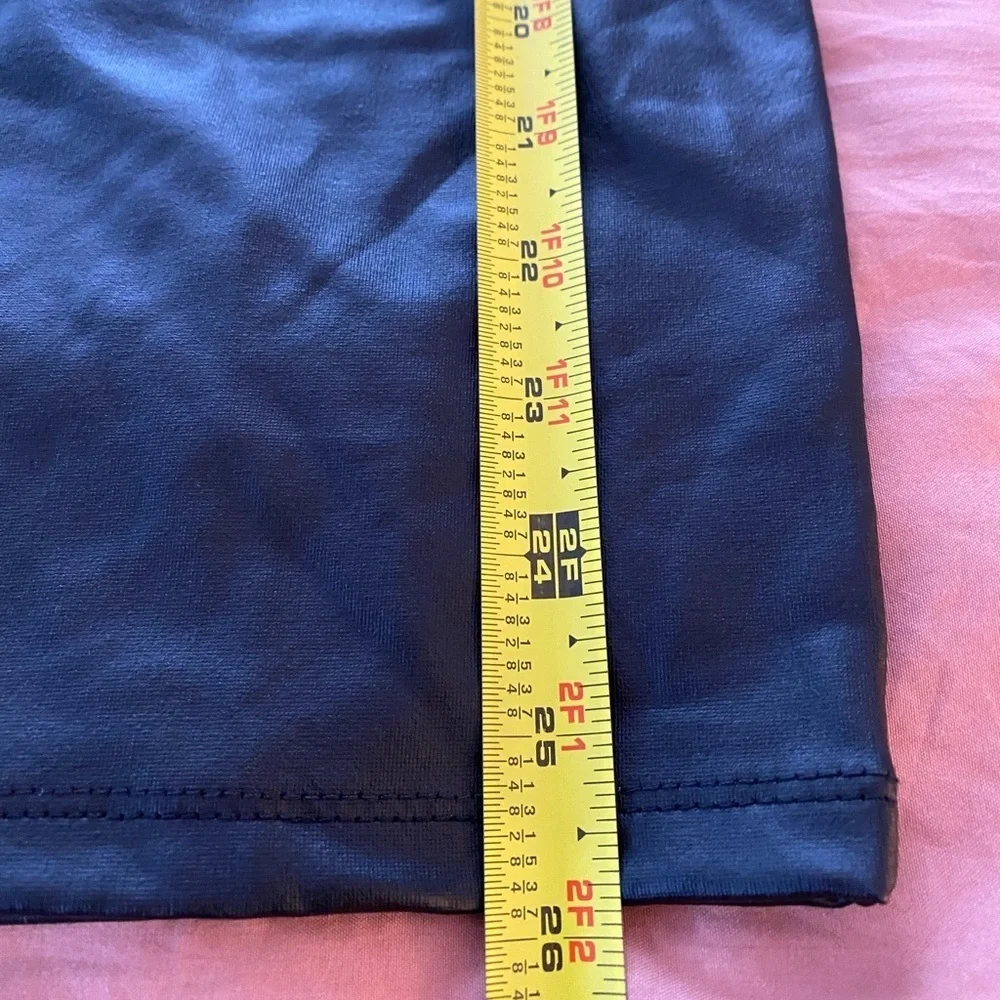 NWT Simlu Size Large Pencil Skirt Faux Leather Black Skirt